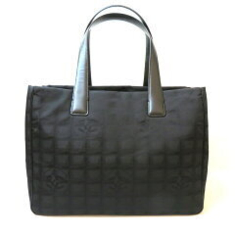 Chanel One Tote Hobo Bag Travel Shoulder Line Black